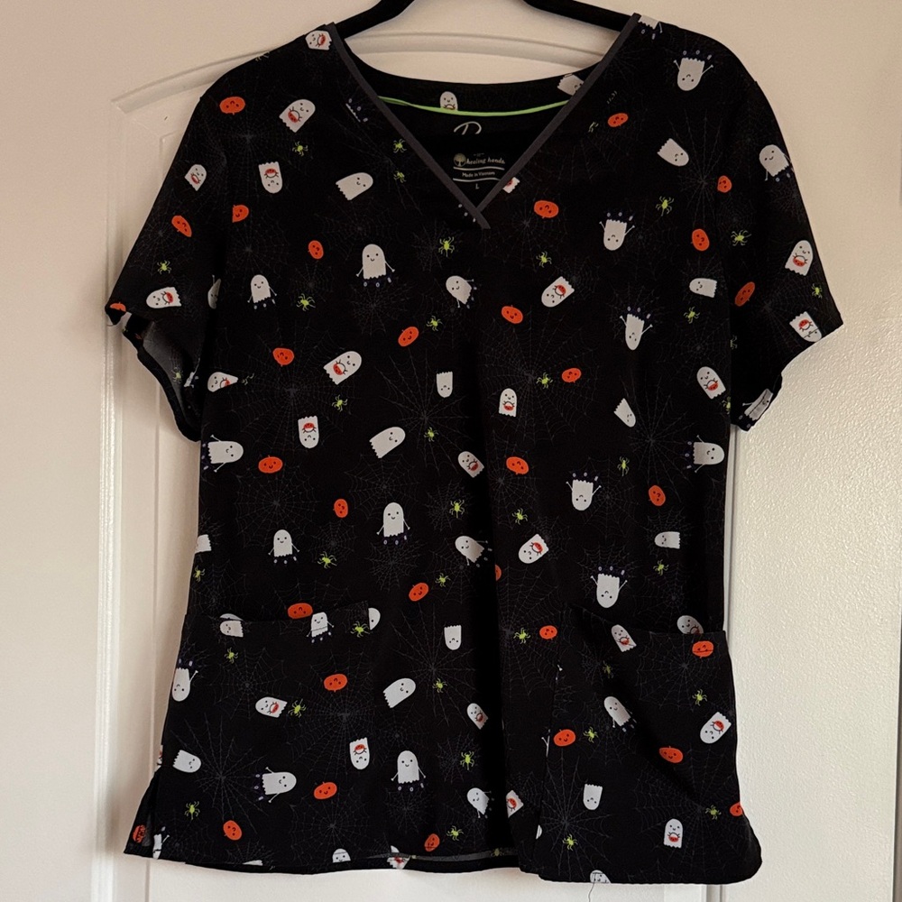 Black Halloween Print Women's Top